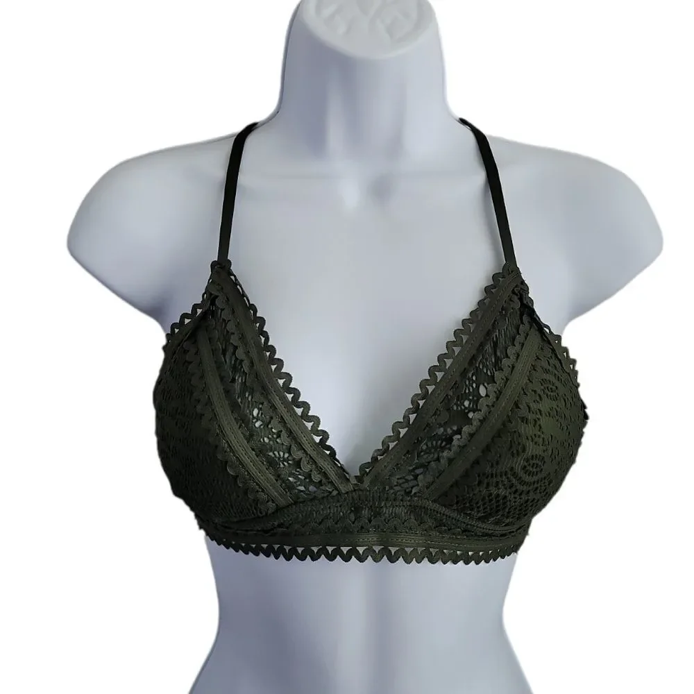 Nwot Becca Moss Green Lace Swim Top